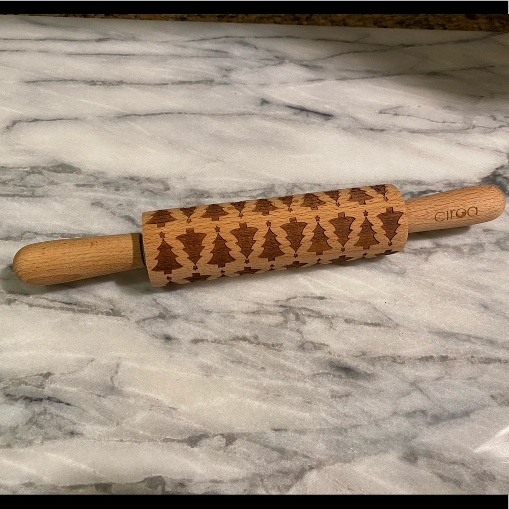 NWOT Cookie Stamp Rolling Pin - Christmas Tree